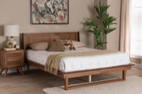Baxton Studio Aveena Mid-Century Modern Walnut Brown Finished Wood King Size Platform Bed