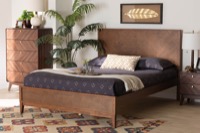 Baxton Studio Carver Classic Transitional Ash Walnut Finished Wood King Size Platform Bed