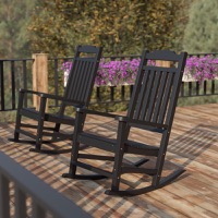 Winston - Set of 2 Black Faux Wood Rocking Chairs - Black