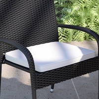 McIntosh - Contemporary Indoor/Outdoor Wicker Chair Cushions & Corner Ties, Set of 2 - Cream