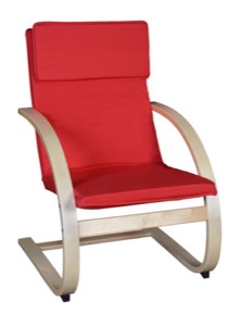 Niche Mia Bentwood Reclining Chair - Natural/ Red