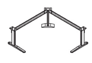 XR Height-Adjustable Base for 60"-72" x 30"D Surfaces, 2 Columns