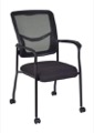 Regency Office Chair - Kiera Side Chair with Casters - Black