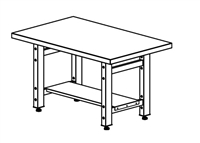 Mayline Techworks Tables - 60"W 30"D Adjustable Table with high pressure laminate surface