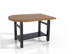 Mayline Techworks Tables - 48"W 30"D Adjustable Table with 1 3/4" butcher block surface - Peninsula