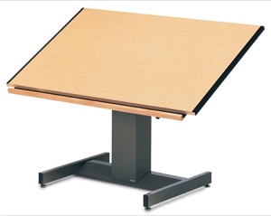 Futur-Matic, Drawing Table, 48"W x 37-1/2"D x 30 to 48"H, with Hardwood Pencil Trough