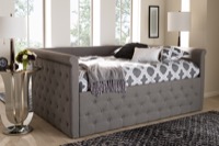 Baxton Studio Amaya Modern and Contemporary Grey Fabric Upholstered Queen Size Daybed
