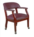 Regency - Ivy League Captain Chair with Casters - Burgundy