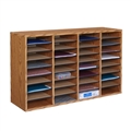Wood Adjustable Literature Organizer, 36 Compartment