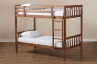 Baxton Studio Jude Modern and Contemporary Walnut Brown Finished Wood Twin Size Bunk Bed
