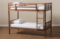 Baxton Studio Liam Modern and Contemporary Walnut Brown Finished Wood Twin Size Bunk Bed
