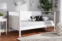 Baxton Studio Cintia Cottage Farmhouse White Finished Wood Twin Size Daybed