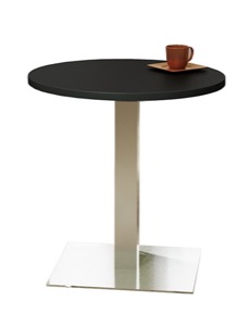 Mayline Bistro Dining Round Table 30" - Stainless Steel Base - High Pressure Laminate (HPL), Knife Edge