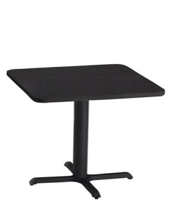 Mayline Bistro Dining Square Table 36" - Black Iron Base - Thermally Fused Laminate (TPL)
