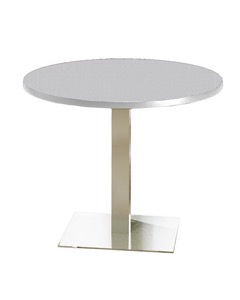 Mayline Bistro Dining Round Table 42" - Stainless Steel Base - Thermally Fused Laminate (TPL)