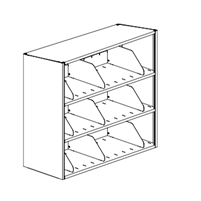 3-Tier 4-Post Shelving Unit Dual Sided Open T Adder; 48W x 24D x 43H w/ 3 Dividers Per Shelf