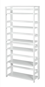 Flip Flop 67" High Folding Bookcase - White