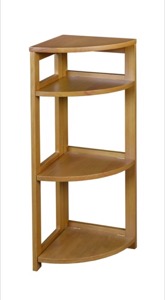 Flip Flop 34" High Corner Folding Bookcase - Medium Oak