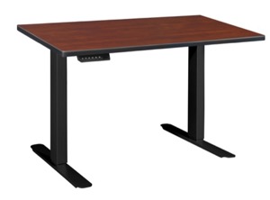 Esteem 42" Height Adjustable Power Desk - Cherry/Black