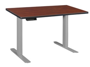 Esteem 42" Height Adjustable Power Desk - Cherry/Grey