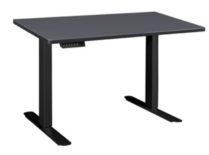 Esteem 42" Height Adjustable Power Desk - Grey/Black