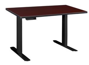 Esteem 42" Height Adjustable Power Desk - Mahogany/Black