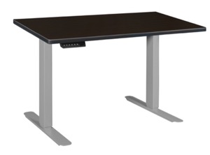 Esteem 48" Height Adjustable Power Desk - Mocha Walnut/Grey