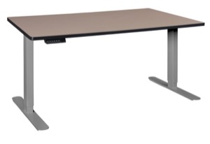 Esteem 60" Height Adjustable Power Desk - Beige/Grey