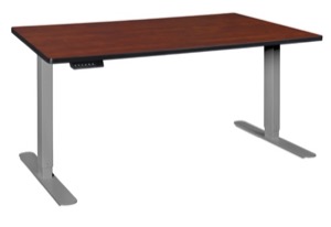 Esteem 60" Height Adjustable Power Desk - Cherry/Grey