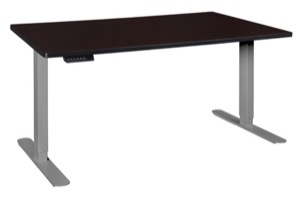 Esteem 60" Height Adjustable Power Desk - Mocha Walnut/Grey