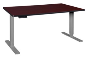 Esteem 72" Height Adjustable Power Desk - Mahogany/Grey