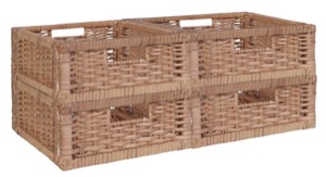 Niche Cubo Set of 4 Half-Size Foldable Wicker Storage Basket - Natural