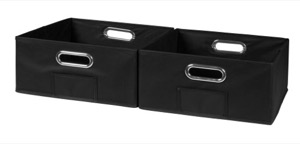 Niche Cubo Set of 2 Half-Size Foldable Fabric Storage Bins - Black