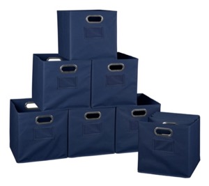 Niche Cubo Set of 12 Foldable Fabric Storage Bins - Blue