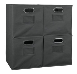 Niche Cubo Set of 4 Foldable Fabric Storage Bins - Grey