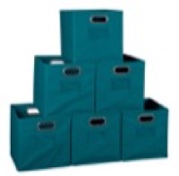 Niche Cubo Set of 6 Foldable Fabric Storage Bins - Teal