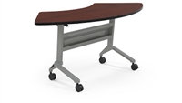 Flip-N-Go Training Table - Cresent 24" x 67"- HPL 3mm Edge