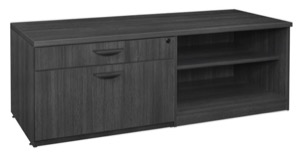 Legacy Lateral/Open Shelf Low Credenza - Ash Grey