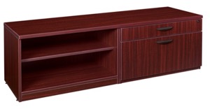 Legacy Lateral/Open Shelf Low Credenza - Mahogany