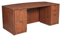 Regency Legacy Desk - 71" Bow-Front, Full Double File Cabinets 71" x 35"