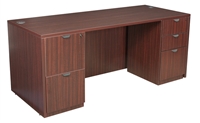 Regency Legacy Desk - 66" Straight-Front, Suspended Double File Cabinets - 66" x 30"