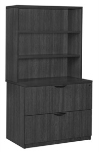 Legacy Lateral File with Open Hutch - Ash Grey