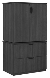 Legacy Lateral File with Stackable Storage Cabinet - Ash Grey