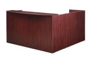 Legacy Double Box File Pedestal Reception Desk - Mahogany