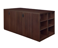 Regency Legacy - Stand Up Station - 2 Lateral Files, 1 Desk, 1 Storage Cabinet with Bookcase End