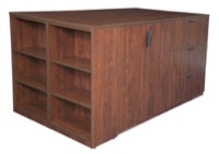 Legacy Stand Up 2 Storage Cabinet/ 2 Lateral File Quad with Bookcase End - Cherry
