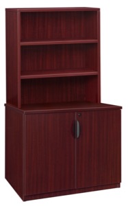 Legacy 29" Storage Cabinet with Open Hutch - Mahogany