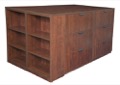 Legacy Stand Up Lateral File Quad with Bookcase End - Cherry