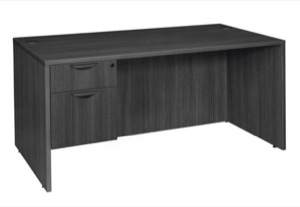 Legacy 60" Single Pedestal Desk - Ash Grey