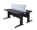 Fusion 66" x 24" Benching System with Privacy Panel - Grey